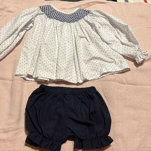 The Beaufort Bonnet Company 2pc Navy Smocked 18-24 Months